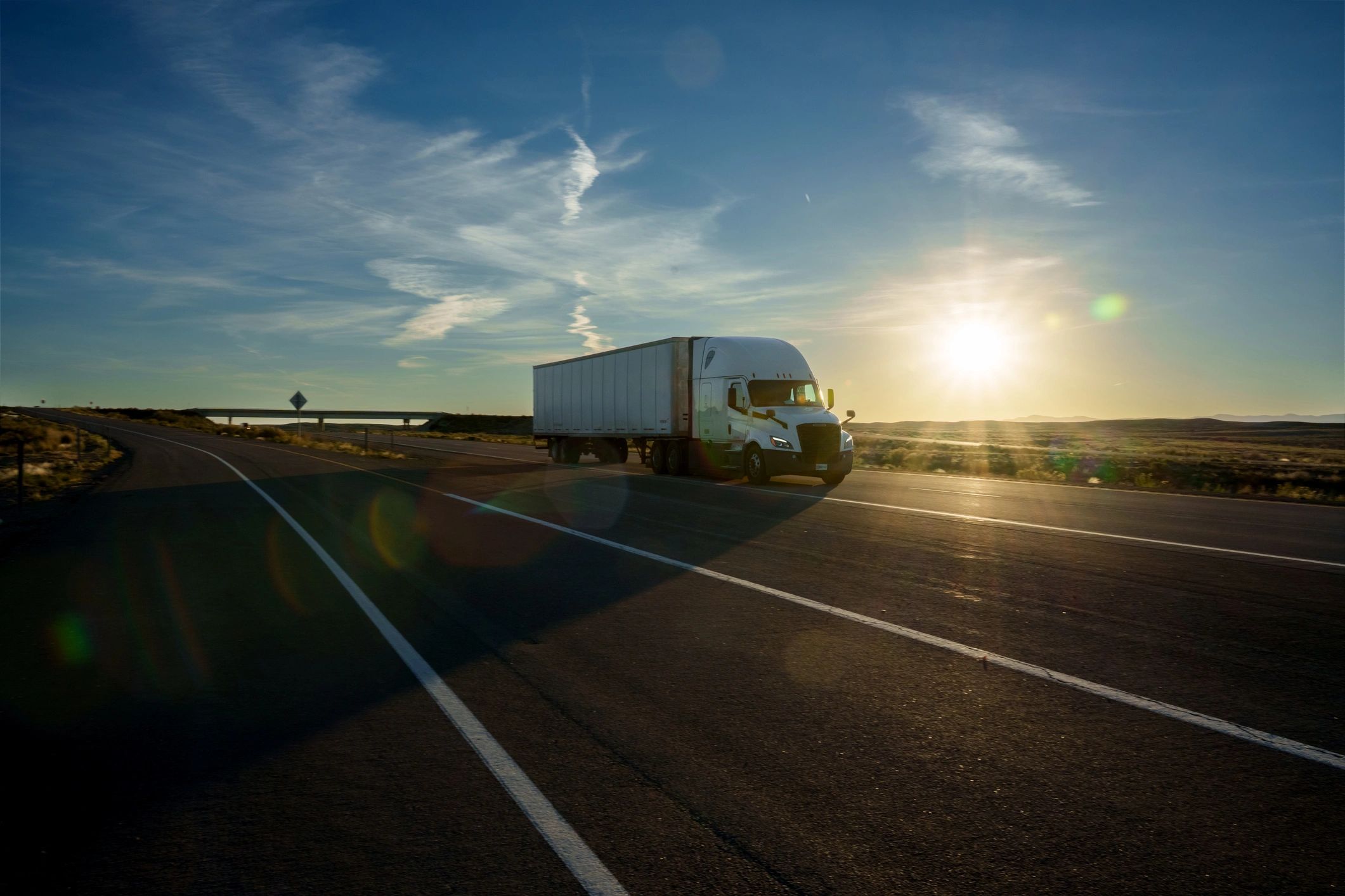 Heavy truck on open highway